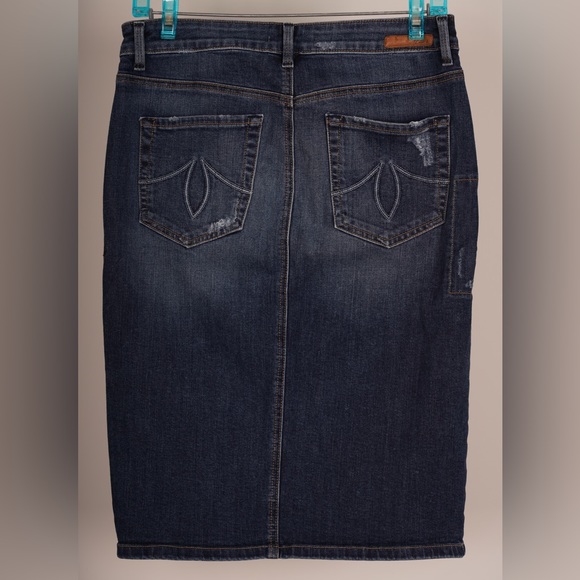 Level 99 Distressed Denim Mini Skirt - Picture 2 of 8